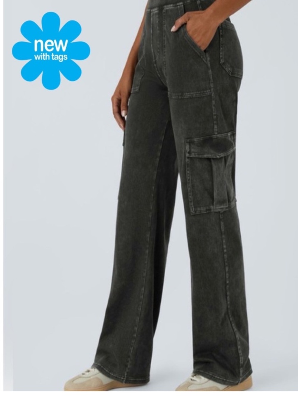 NWT 🦋 ZARA Washed Black “The Slim Cargo” | Size: 6
